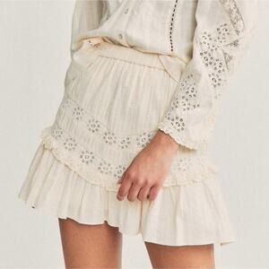 Love Shack Fancy Cove Skirt in Ivory M Cottagecore Coquette Parisian Prairie